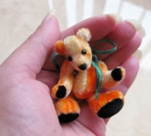 artist made miniature teddy bear orange tinyfaces.com