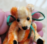 artist made miniature teddy bear orange tinyfaces.com