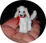 Artist made miniature mini teddy bear dog tinyfaces